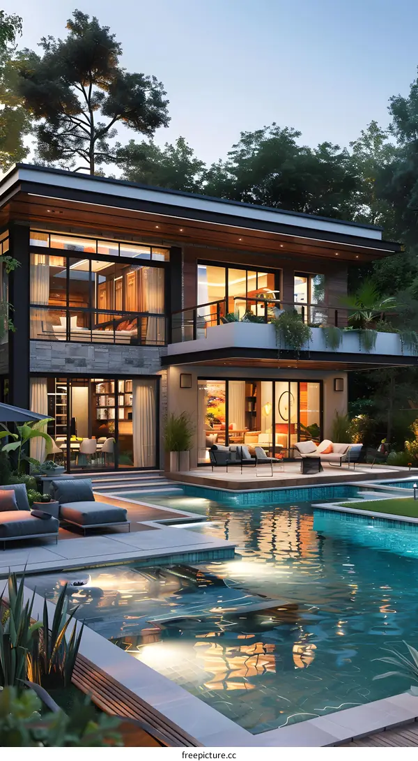 Modern house with swimming pool