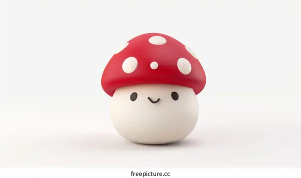 Cute 3D Cartoon Mushroom