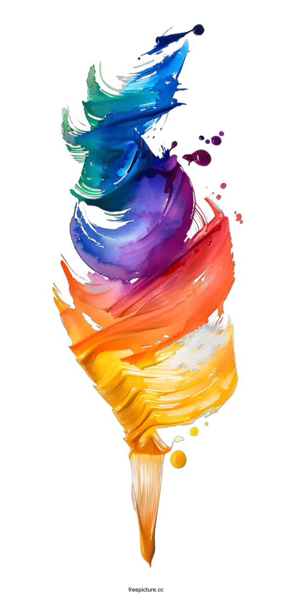 [Transparent Background PNG]Abstract Colorful Paint Brush Stroke