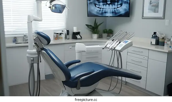 Dental Clinic Interior View with Equipment