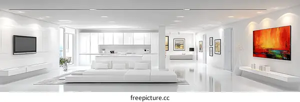 Modern White Interior Design Illustration