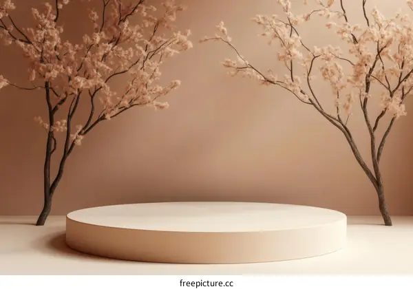 Beige Aesthetic Minimalist Product Showcase with Trees