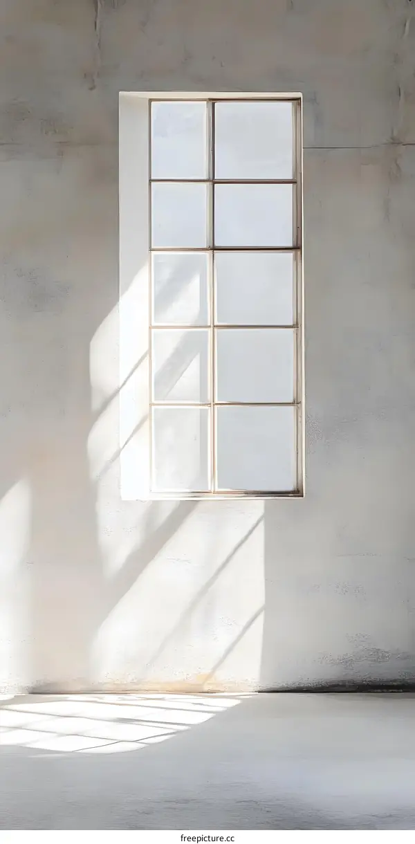 Sunlight Streaming Through Window in a White Room
