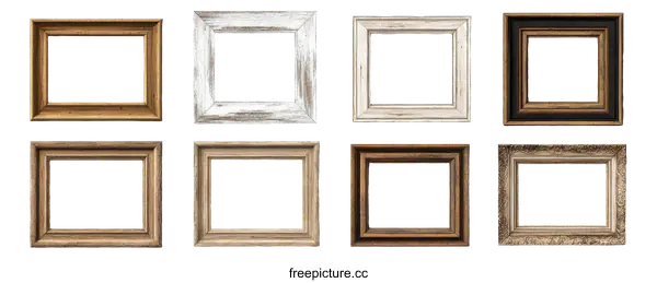 [Transparent Background PNG]Variety of Vintage Wooden Picture Frames