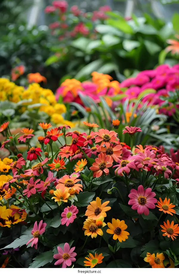 Colorful Flower Garden with Bright Petals