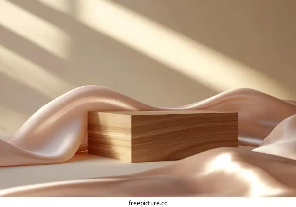 Elegant Wooden Display Stand with Satin Fabric