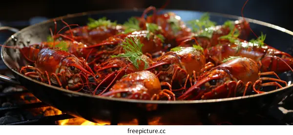 A delicious plate of crayfish