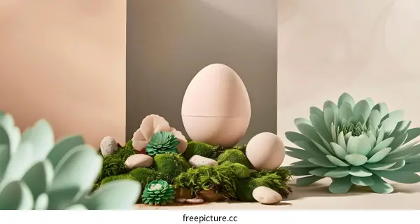 Minimalist Easter Eggs Still Life