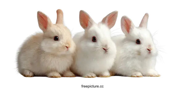 [Transparent Background PNG]Adorable Baby Rabbits in a Row