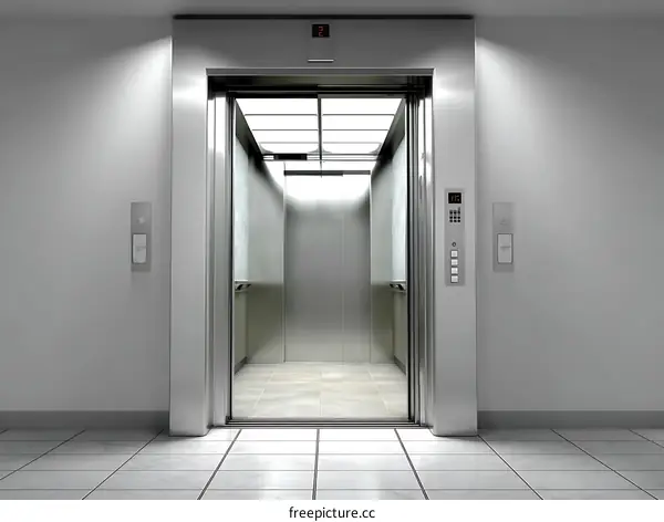 Modern Elevator Interior Design with Tiles