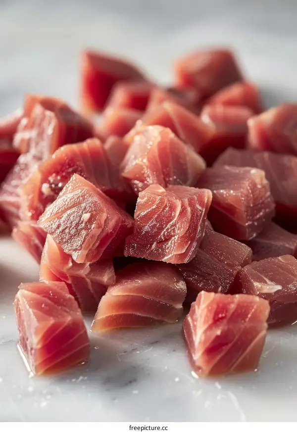 diced raw tuna