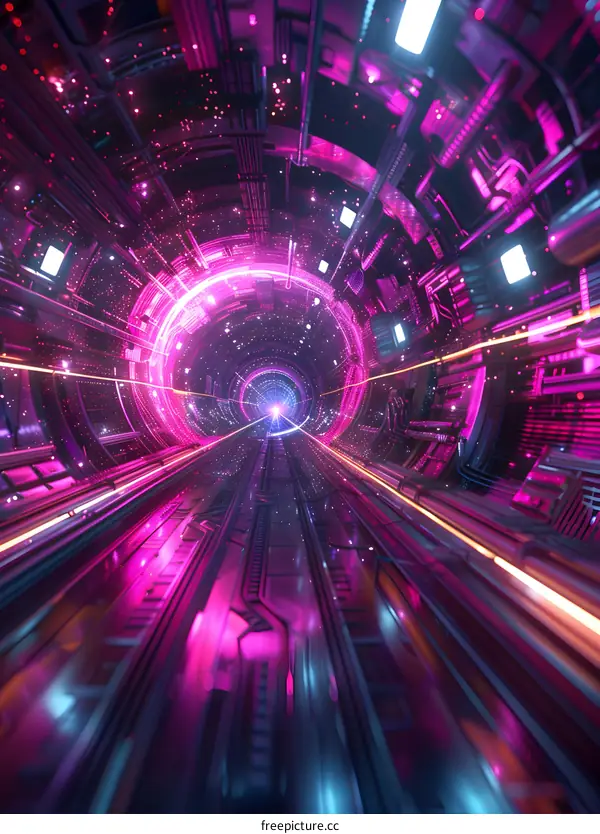 Futuristic Tunnel Lights Purple