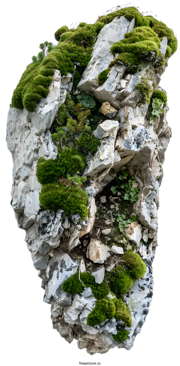 [Transparent Background PNG]Closeup of Moss Growing on Rocks