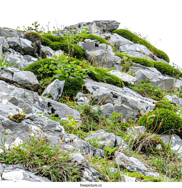[Transparent Background PNG]Green Moss Growing On Rocks