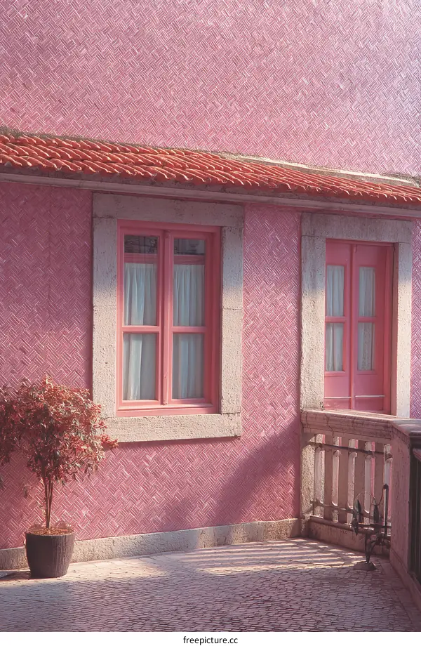 Charming Pink Building with Traditional Architecture
