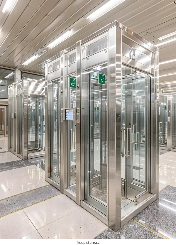 Stainless Steel Security Booths in Modern Building