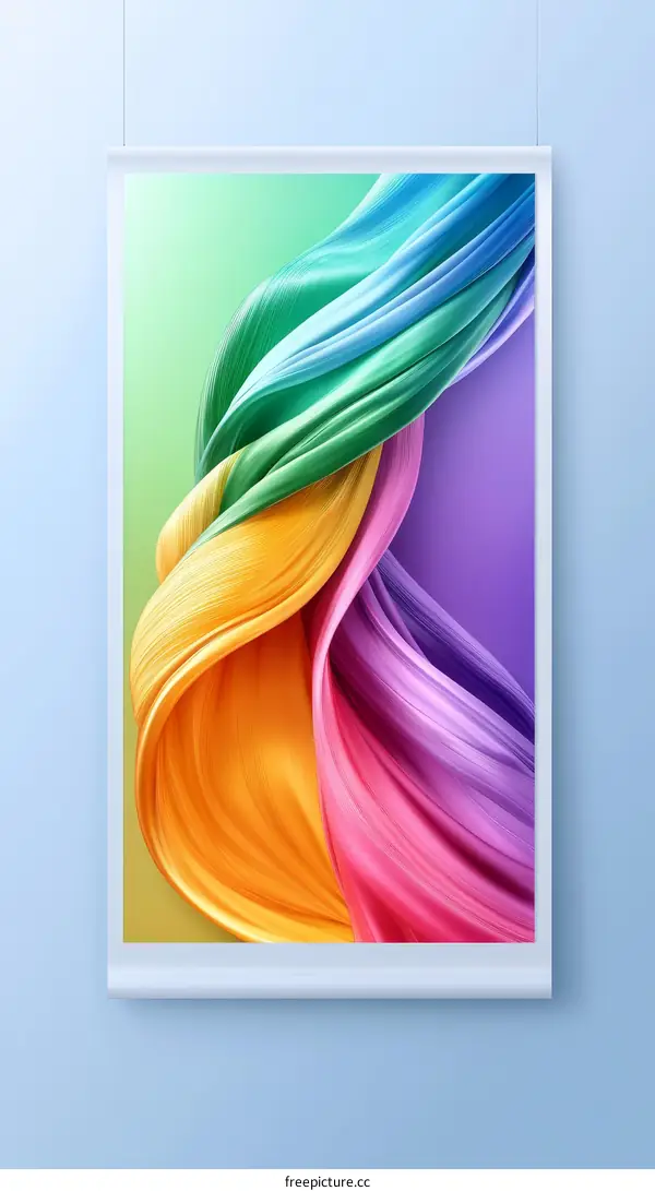 Abstract Colorful Flowing Fabric Design