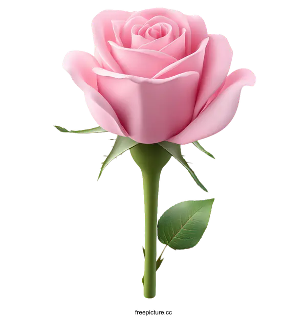[Transparent Background PNG]Beautiful Pink Rose Illustration