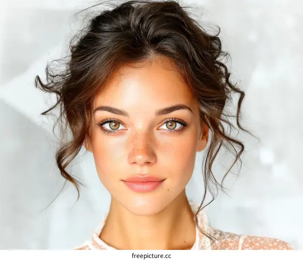 Beautiful Woman with Elegant Hairstyle
