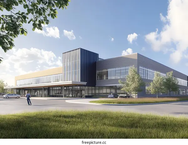 Modern Office Building Design Rendering