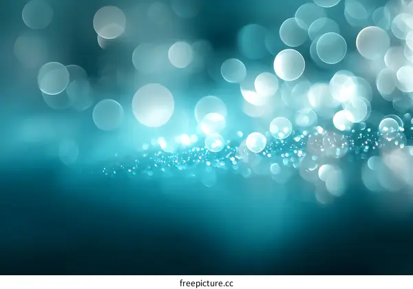 Abstract Teal Background with Bokeh Lights