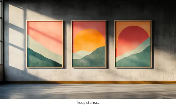 Abstract Artistic Wall Decor Three Pictures
