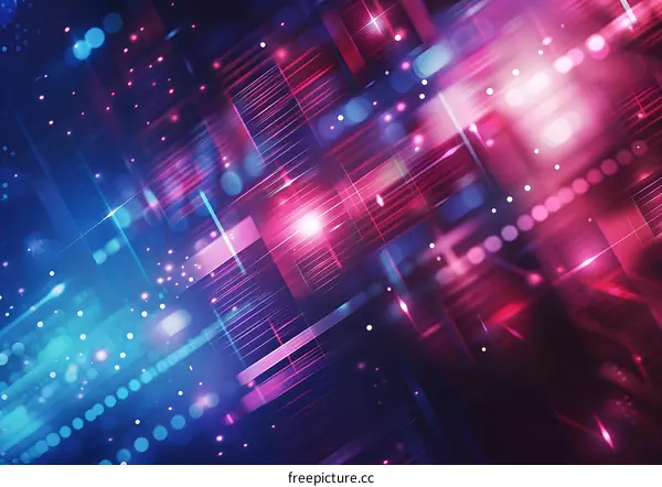 Glowing purple and blue abstract technology background