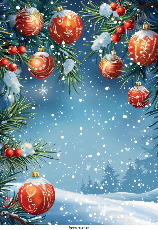 Christmas tree branches decorated for Christmas