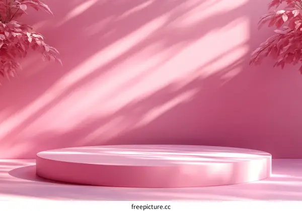 Pink Minimalist Product Display Stage