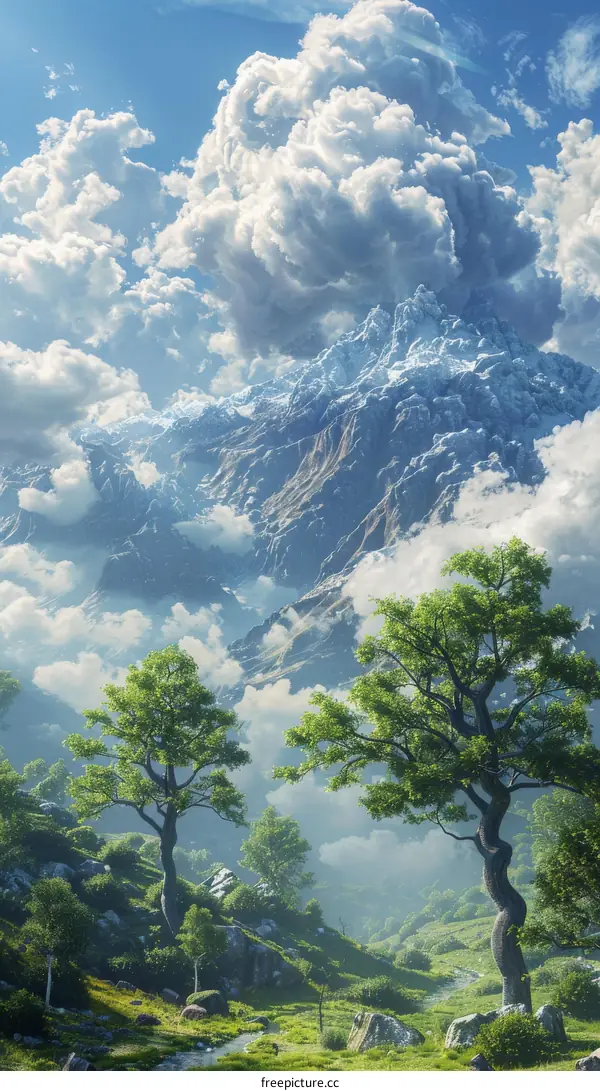 Majestic Mountain Scenery with Lush Vegetation