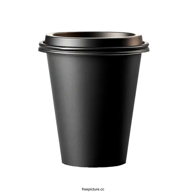[Transparent Background PNG]Blank Black Coffee Paper Cup Mockup