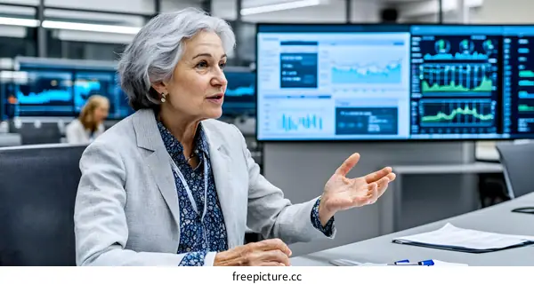 Businesswoman Presenting Data Analysis in Conference Room