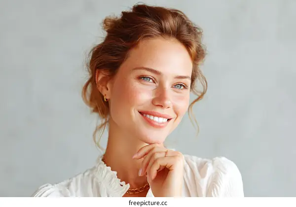 Beautiful Woman Portrait with Healthy Smile