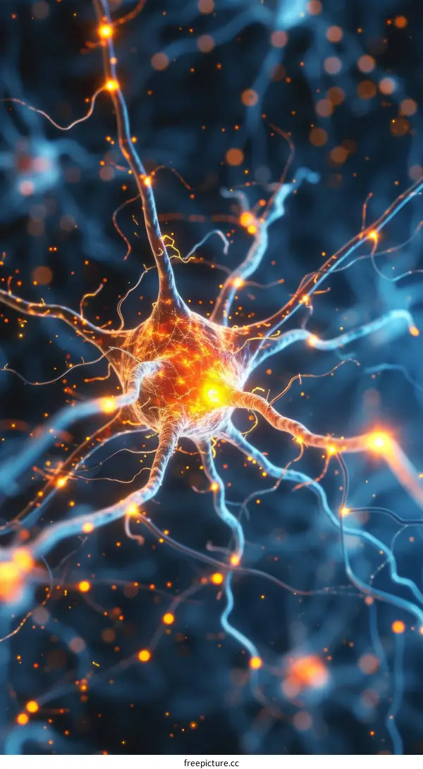 Artistic illustration of a neuron