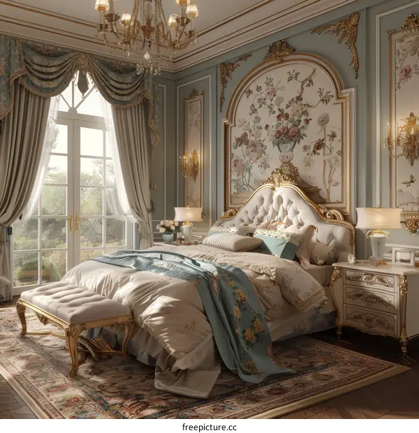 Luxury Elegant Bedroom Interior Design Illustration