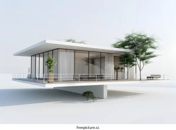 Modern Minimalist House Design With Large Windows