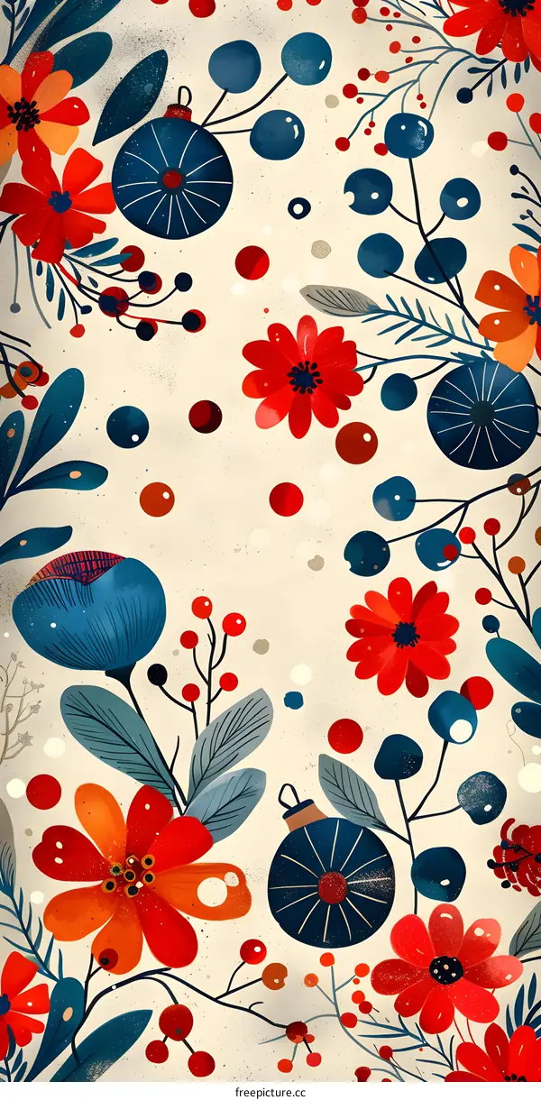 Hand-drawn Christmas card illustration