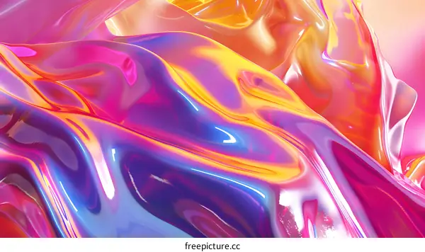 Abstract Colorful Liquid Waves Background