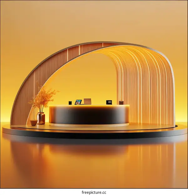 Modern Wooden Reception Desk Design