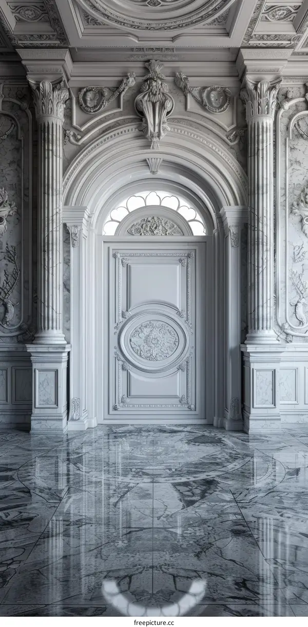 Ornate Door in Marble Room