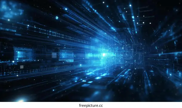 Digital Futuristic Technology Tunnel