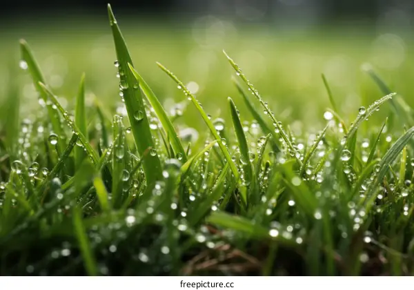 Close-up of green grass with water drops