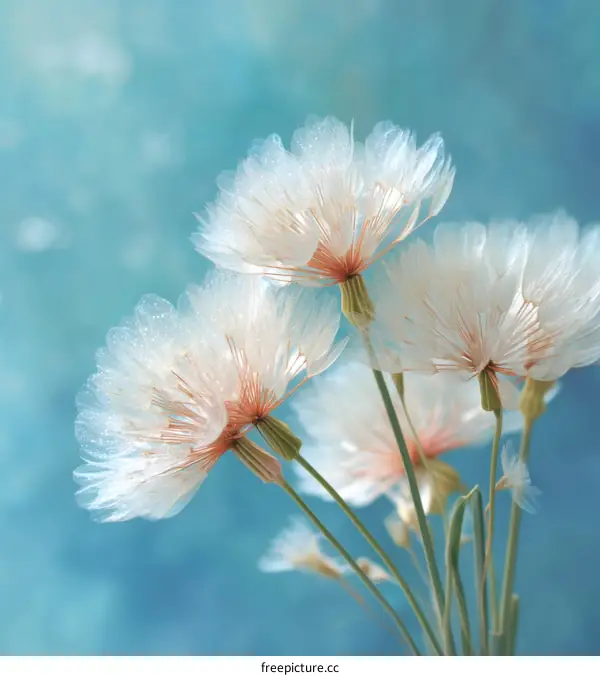 Delicate Floral Beauty Against a Teal Background