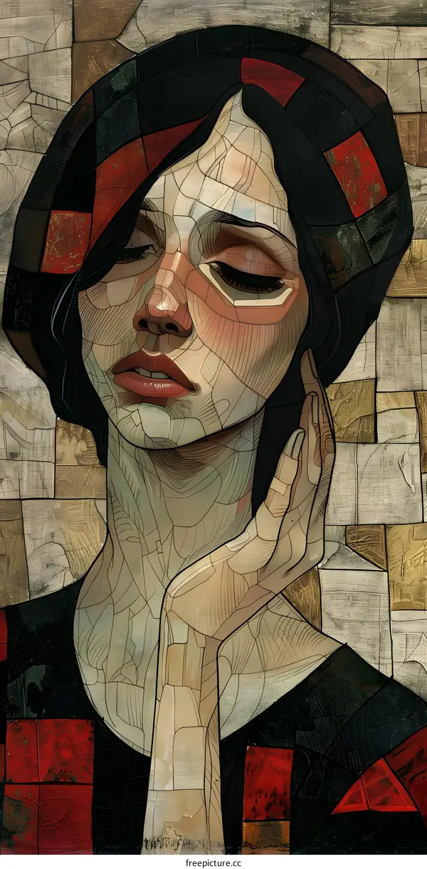 Portrait of a Young Woman Wearing a Red Beret