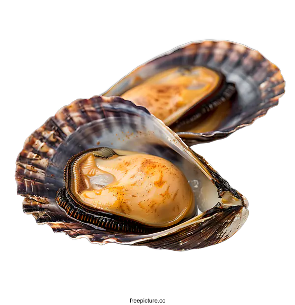 [Transparent Background PNG]Fresh mussels on white background