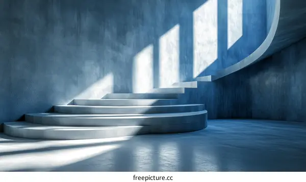 Modern Concrete Spiral Staircase Interior Design