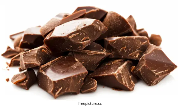 pile of dark chocolate chunks