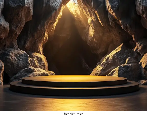 Cave Scene with Elevated Platform