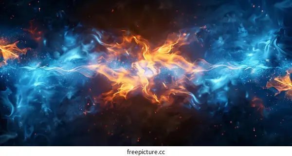 Abstract Fire and Ice Background