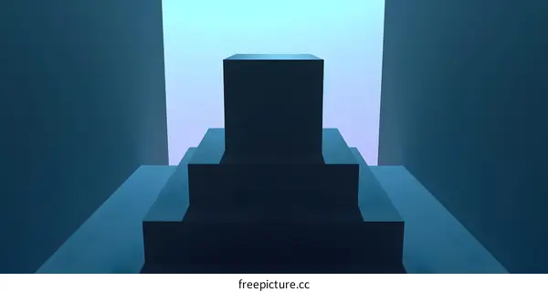 Abstract Blue Geometric Shapes Minimalist 3D Render